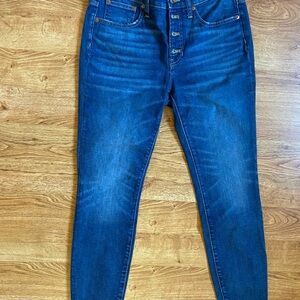 J.Crew Button Fly Skinny Jeans Women’s 28 Blue Mid Rise Stretch Denim